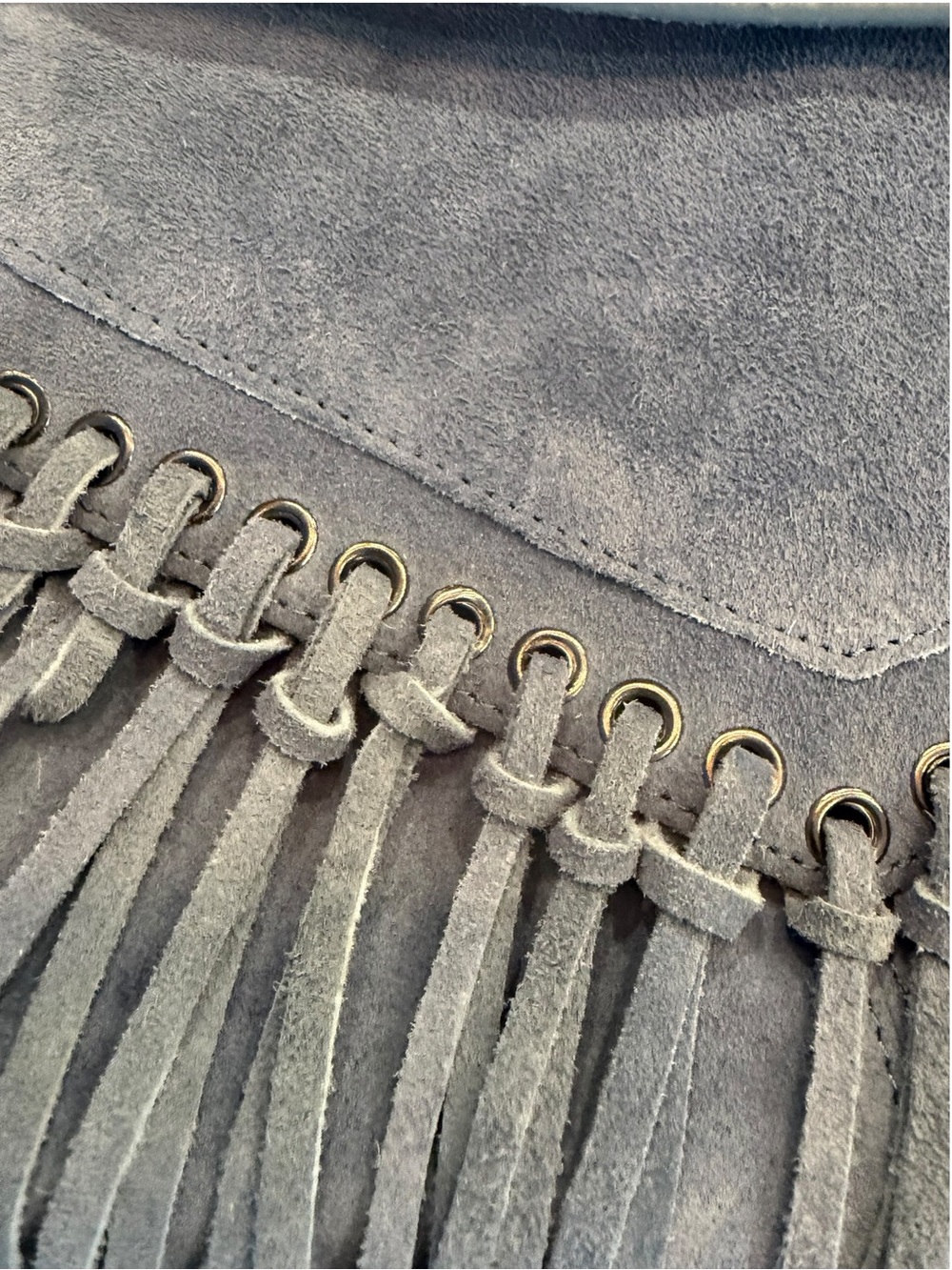Haute Hippie Blue Suede Fringe Crossbody - Picture 2 of 16